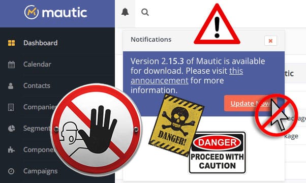Mautic Update How-To: Don't Click that Button!